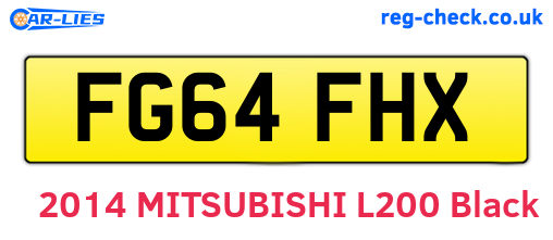 FG64FHX are the vehicle registration plates.