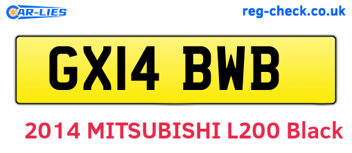 GX14BWB are the vehicle registration plates.