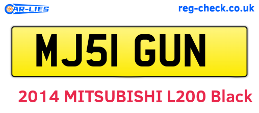 MJ51GUN are the vehicle registration plates.