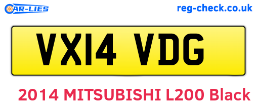 VX14VDG are the vehicle registration plates.