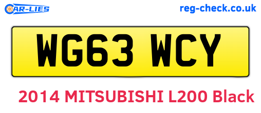WG63WCY are the vehicle registration plates.