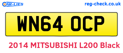 WN64OCP are the vehicle registration plates.