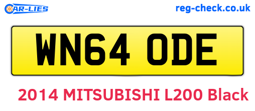 WN64ODE are the vehicle registration plates.