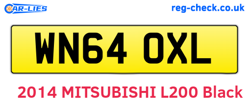 WN64OXL are the vehicle registration plates.