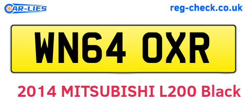 WN64OXR are the vehicle registration plates.
