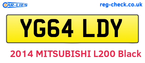 YG64LDY are the vehicle registration plates.