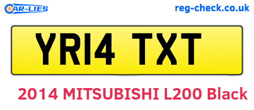 YR14TXT are the vehicle registration plates.
