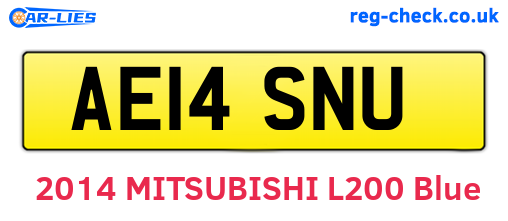 AE14SNU are the vehicle registration plates.