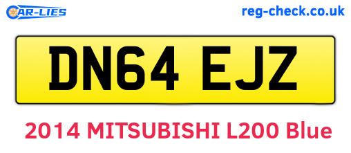 DN64EJZ are the vehicle registration plates.