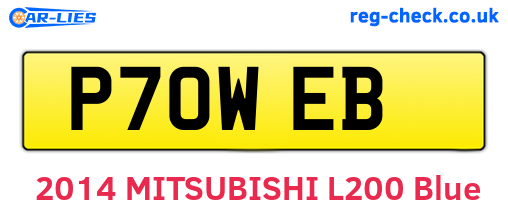 P70WEB are the vehicle registration plates.