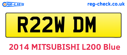 R22WDM are the vehicle registration plates.
