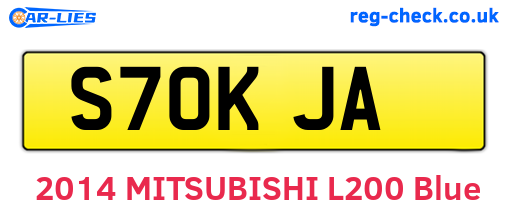 S70KJA are the vehicle registration plates.