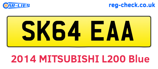 SK64EAA are the vehicle registration plates.
