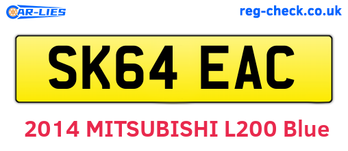 SK64EAC are the vehicle registration plates.