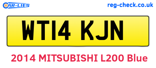 WT14KJN are the vehicle registration plates.
