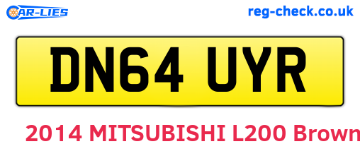 DN64UYR are the vehicle registration plates.