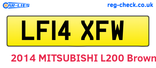 LF14XFW are the vehicle registration plates.