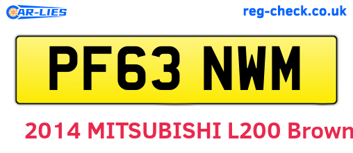 PF63NWM are the vehicle registration plates.