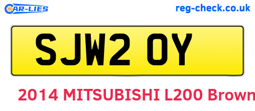 SJW20Y are the vehicle registration plates.