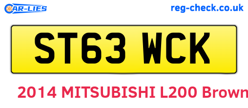 ST63WCK are the vehicle registration plates.