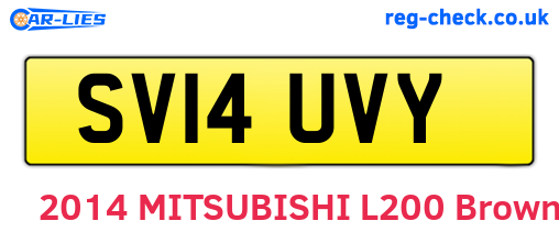 SV14UVY are the vehicle registration plates.