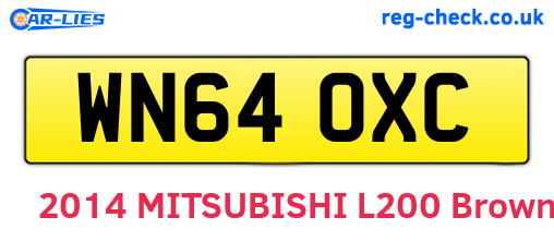WN64OXC are the vehicle registration plates.