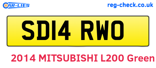 SD14RWO are the vehicle registration plates.