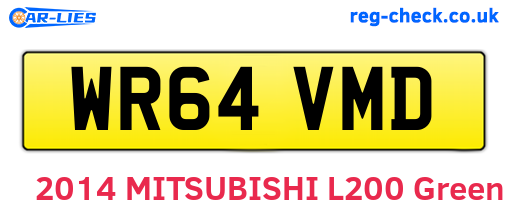 WR64VMD are the vehicle registration plates.