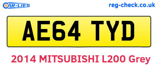 AE64TYD are the vehicle registration plates.