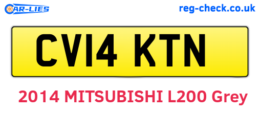 CV14KTN are the vehicle registration plates.