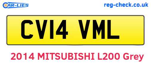 CV14VML are the vehicle registration plates.