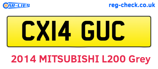 CX14GUC are the vehicle registration plates.