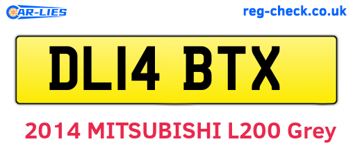DL14BTX are the vehicle registration plates.