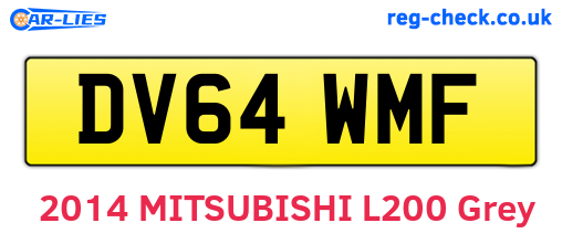 DV64WMF are the vehicle registration plates.