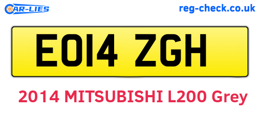EO14ZGH are the vehicle registration plates.