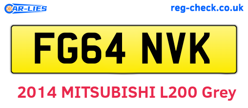 FG64NVK are the vehicle registration plates.