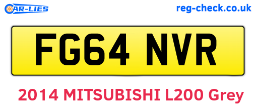 FG64NVR are the vehicle registration plates.