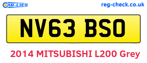 NV63BSO are the vehicle registration plates.