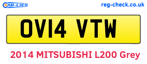 OV14VTW are the vehicle registration plates.