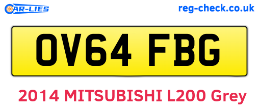 OV64FBG are the vehicle registration plates.