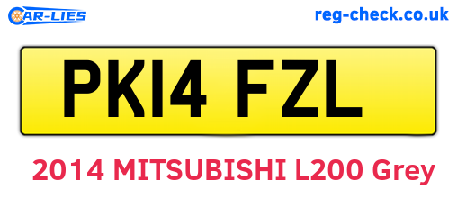 PK14FZL are the vehicle registration plates.