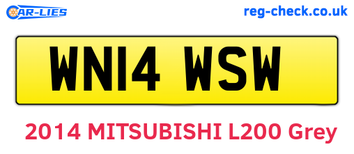 WN14WSW are the vehicle registration plates.