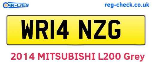 WR14NZG are the vehicle registration plates.