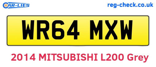WR64MXW are the vehicle registration plates.
