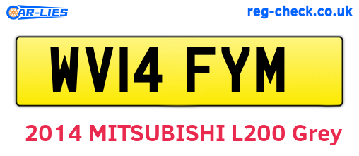 WV14FYM are the vehicle registration plates.