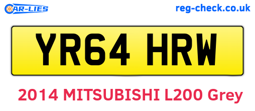 YR64HRW are the vehicle registration plates.
