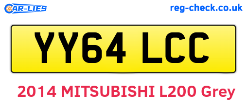YY64LCC are the vehicle registration plates.