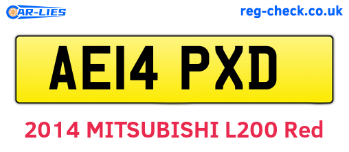 AE14PXD are the vehicle registration plates.