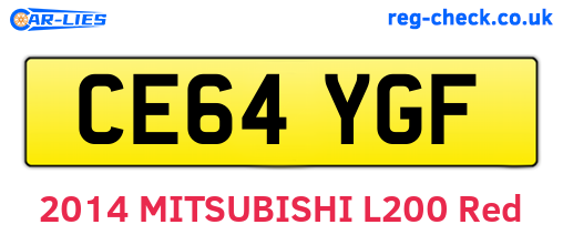 CE64YGF are the vehicle registration plates.