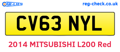 CV63NYL are the vehicle registration plates.